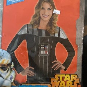 NWT Disney Star Wars Adult S/M Darth Vader Long Sleeve Top Halloween Cos…